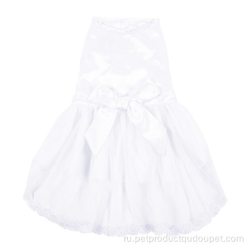 Стильная вязаная юбка принцессы из ткани с белыми пятнами